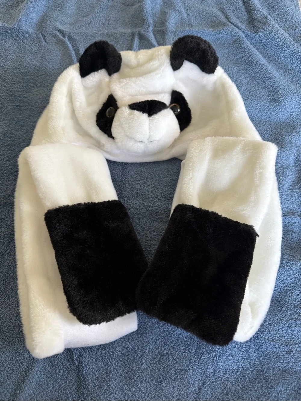 Plush PANDA Hood Hat and Mittens - Winter Accessory